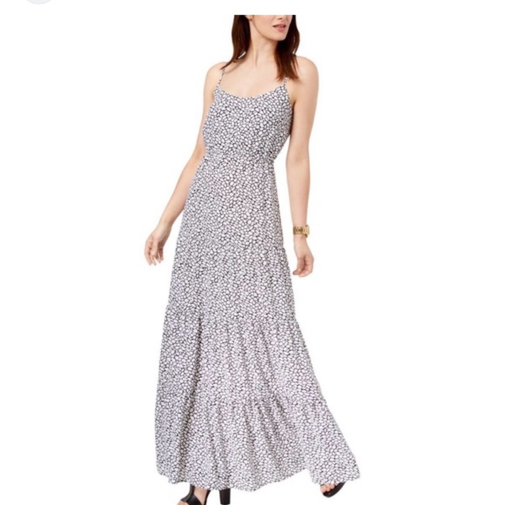 Michael kors black and white tiered maxi dress size medium - Picture 1 of 13